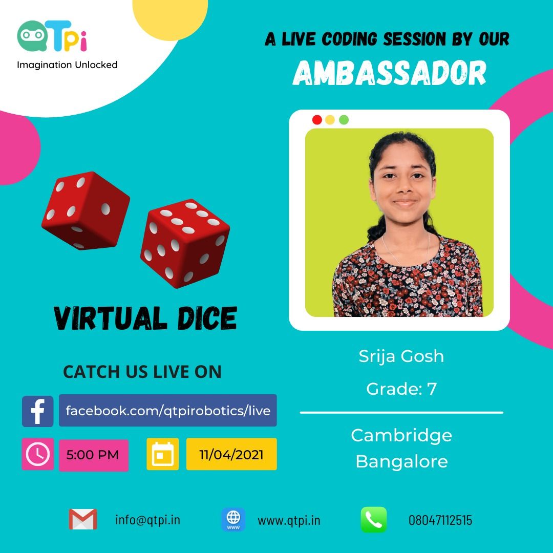 Code & build an app 'Virtual Dice' with QtPi student ambassador
